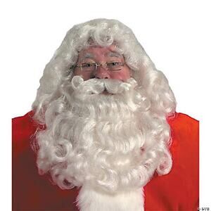 HALCO PROFESSIONAL SANTA CLAUS BEARD & WIG SET CHRISTMAS COSTUME DRESS NEW